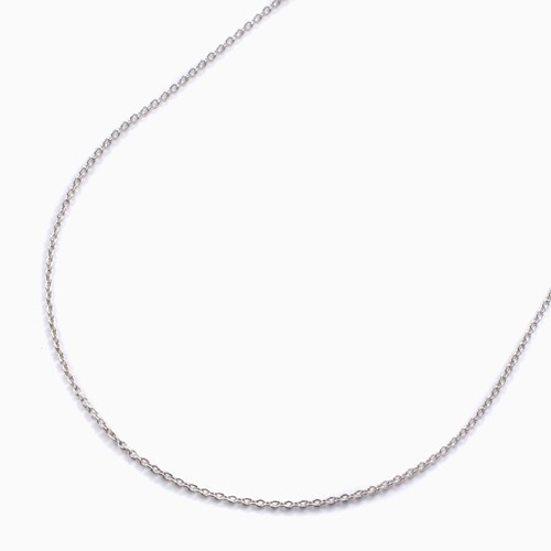 Pt999 Solid Pure Platinum 2.1g 0.9mm Round Cable Chain Necklace 16.5″ MIJapan