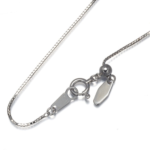 Box Chain Necklace 45cm 18K 750 White Gold