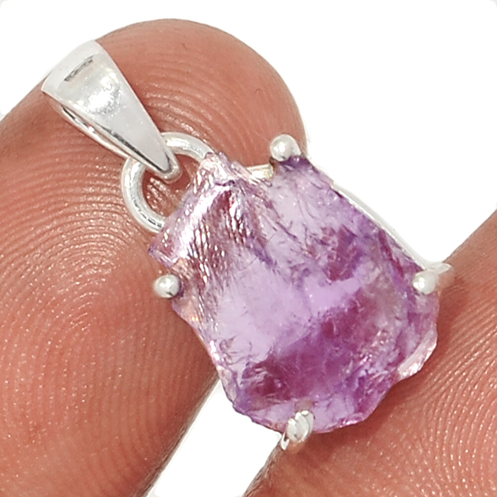 Natural Amethyst Rough – Africa 925 Sterling Silver Pendant Jewelry CP61148