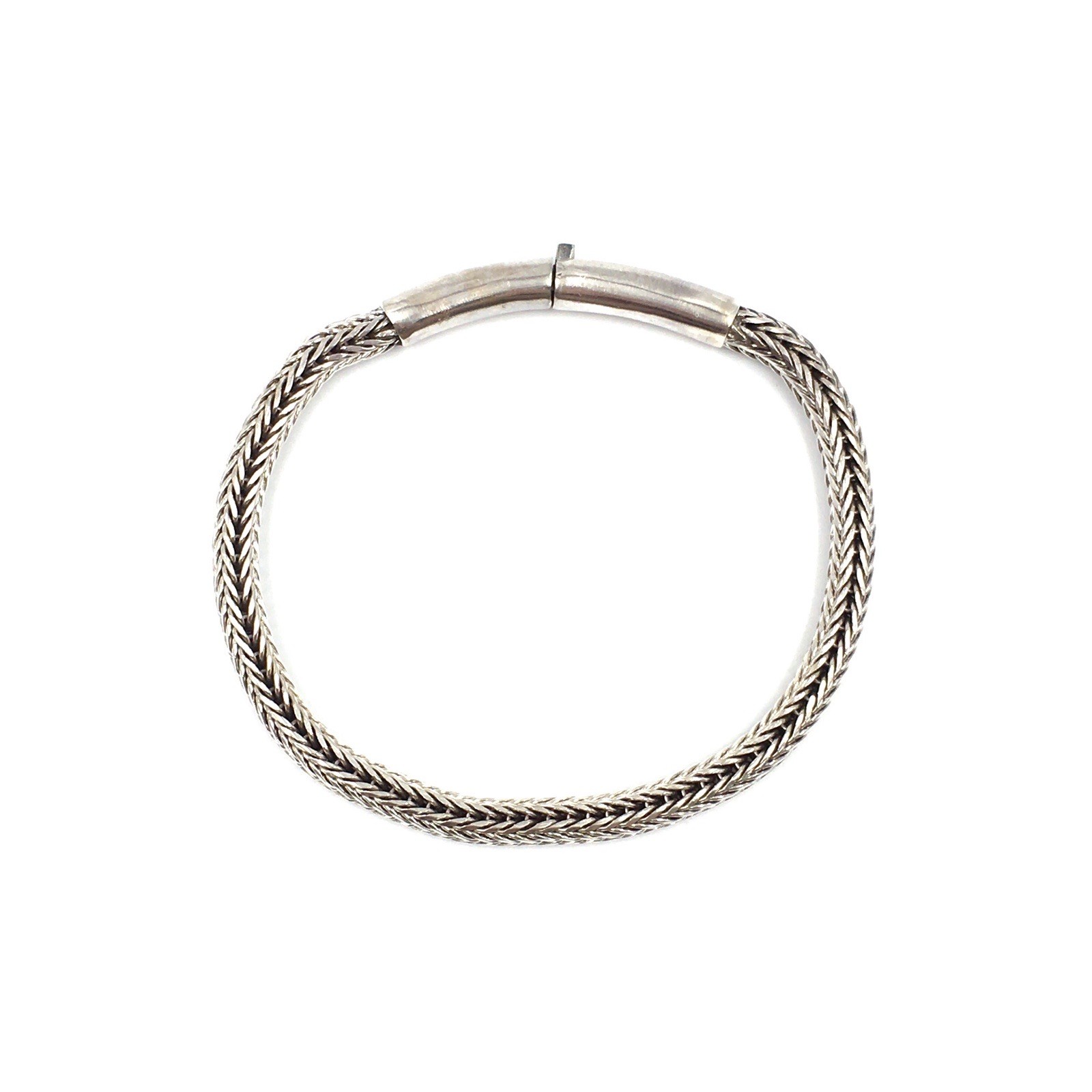 925 Silver Bracelet 19.5cm Braided Braid 5mm Mens Jewellery Solid Sterling 23g