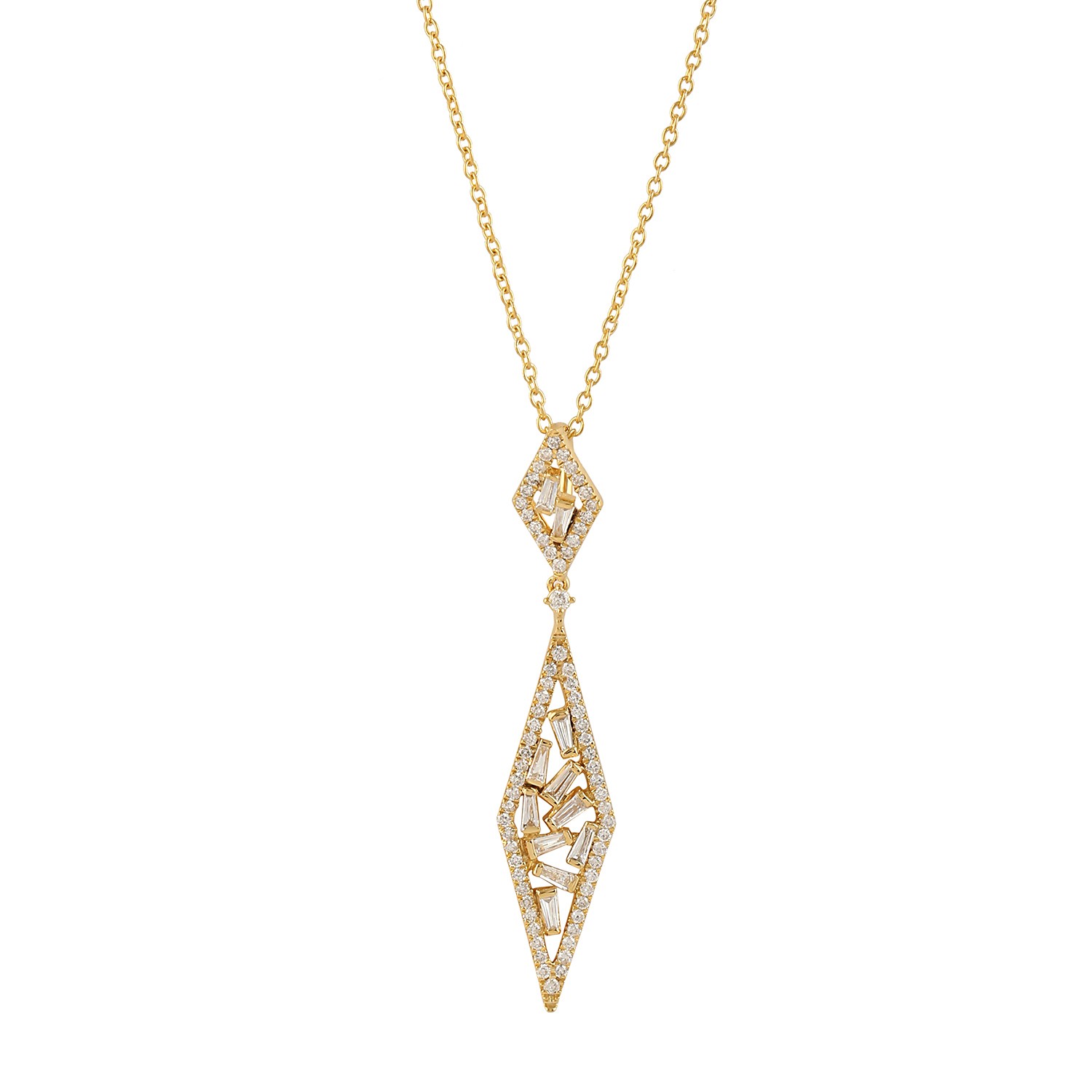 Natural Diamond 18k Solid Yellow Gold Necklace Pendant For Women Birthday