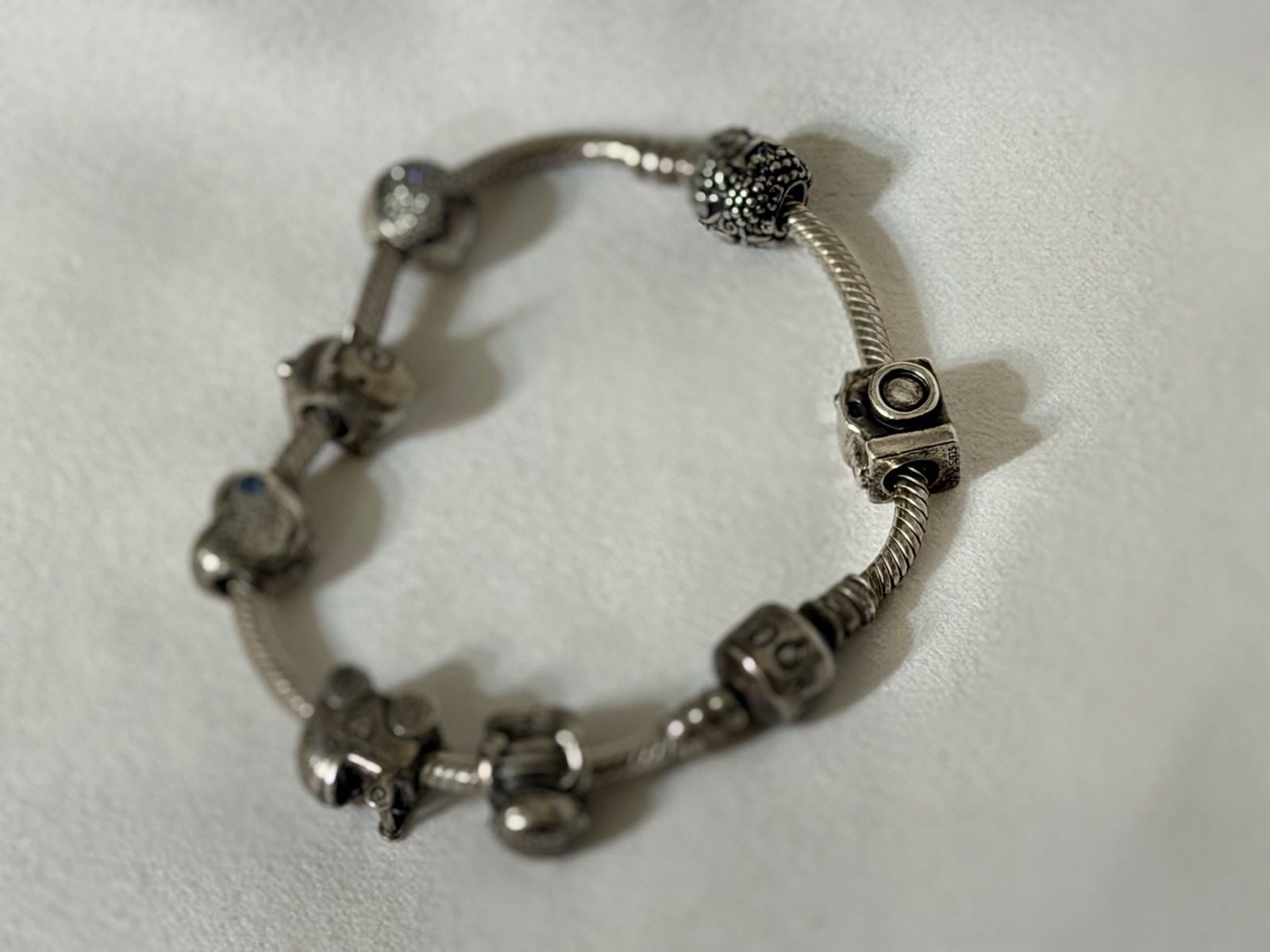 AUTHENTIC PANDORA STERLING SILVER CHARM BRACELET LOT S925ALE FAMILY, BABY, CAMER