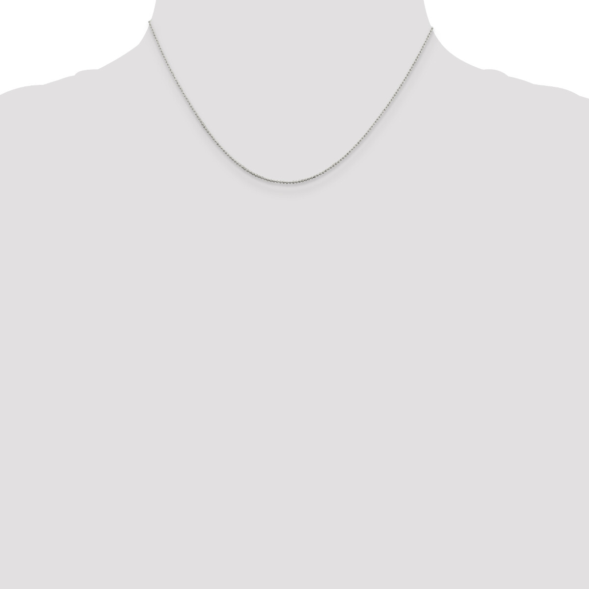 Sterling Silver Beaded Chain 16″, 18″, 20″, 22″, 24″ Inch Lengths