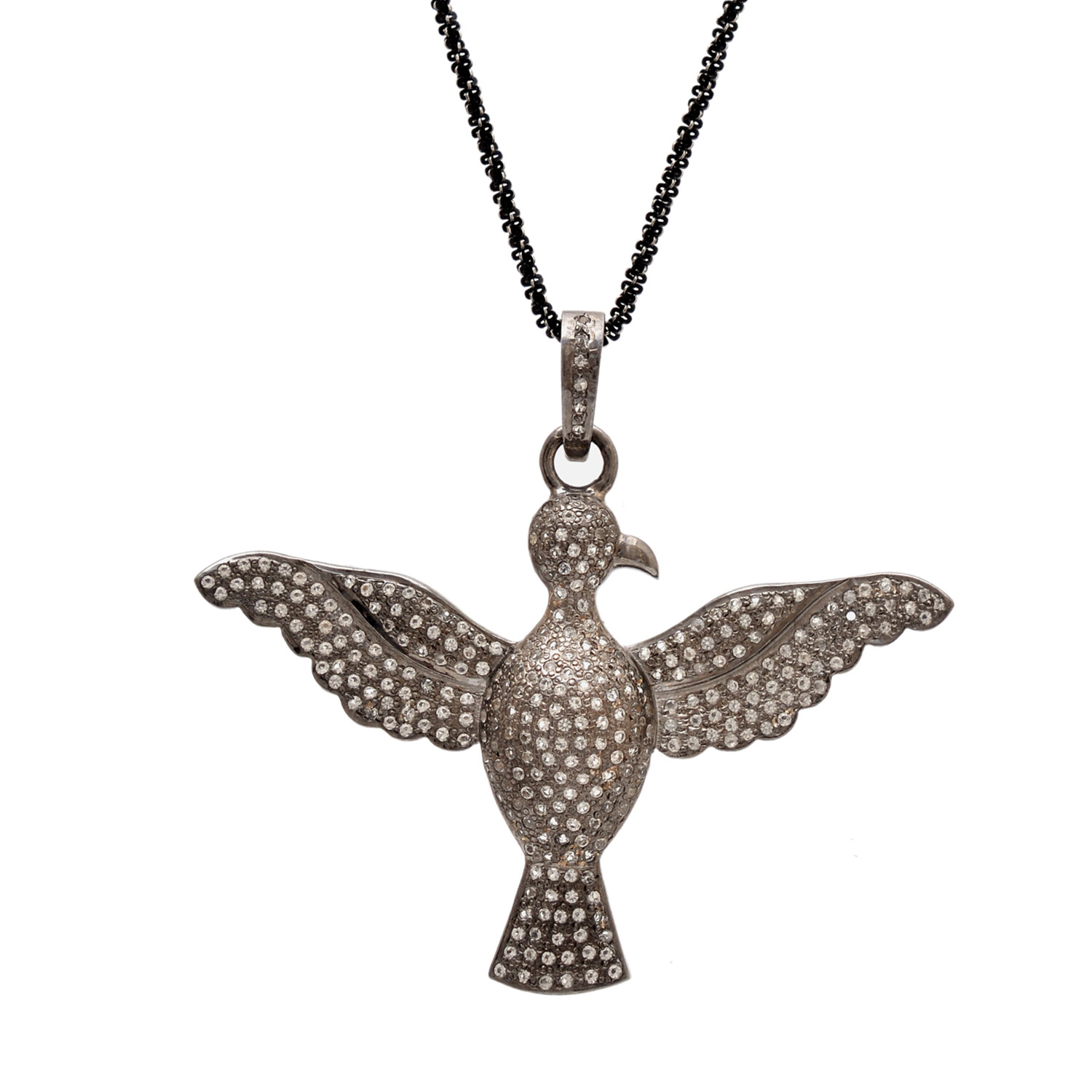 White Topaz Bird Pendant,White Topaz Pendant,White Topaz Charm,Topaz Charm