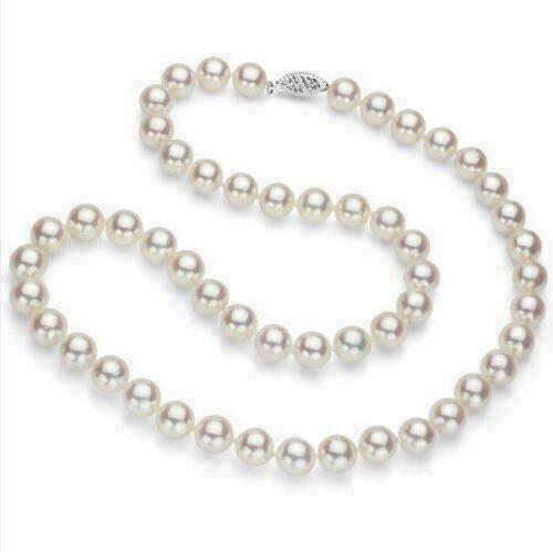 20″ Top Grading AAAAA Japanese Akoya 7-8mm white Pearl Necklace