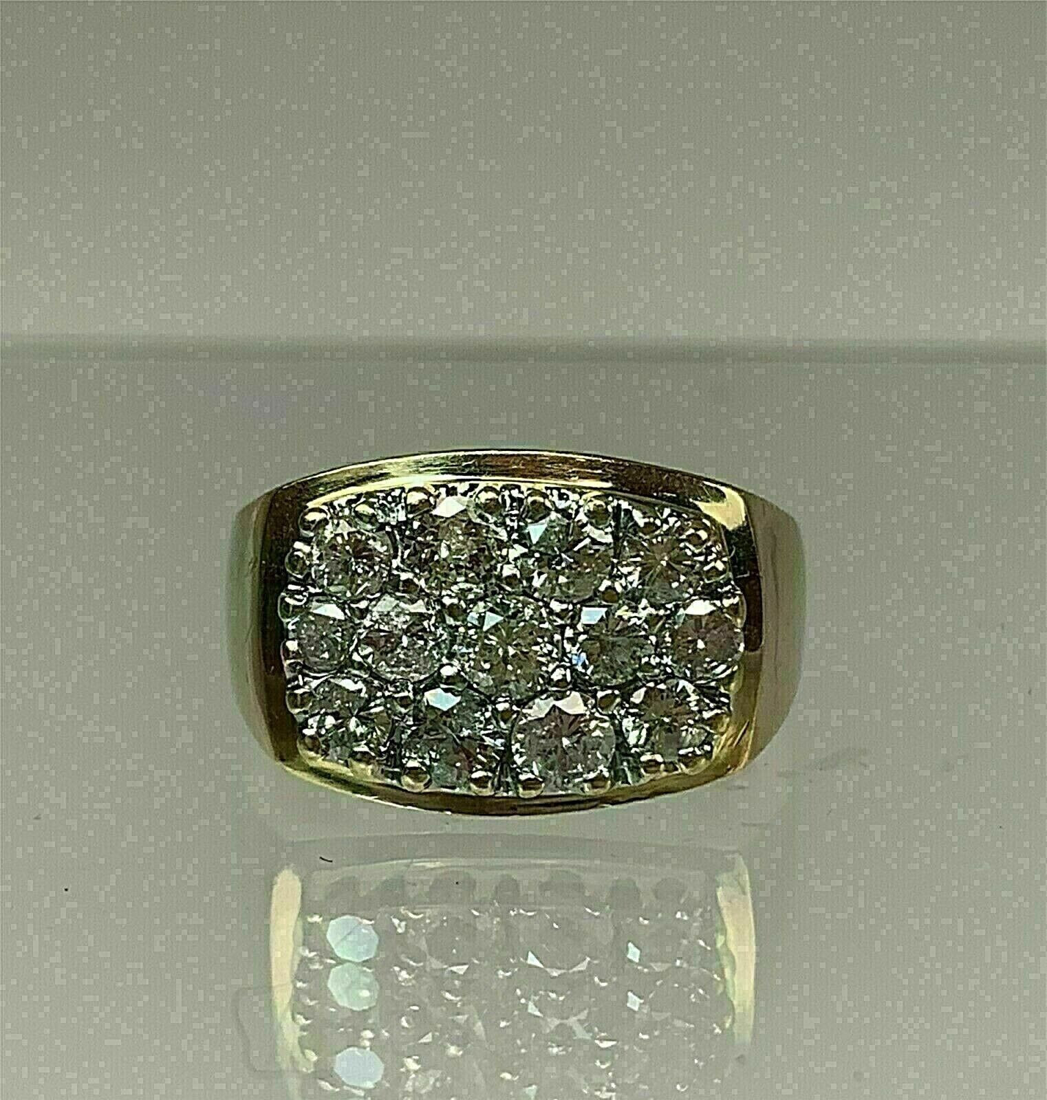 4Ct Round Cut Created Diamond Cluster Men’s 925 Sterling Silver Engagement Ring