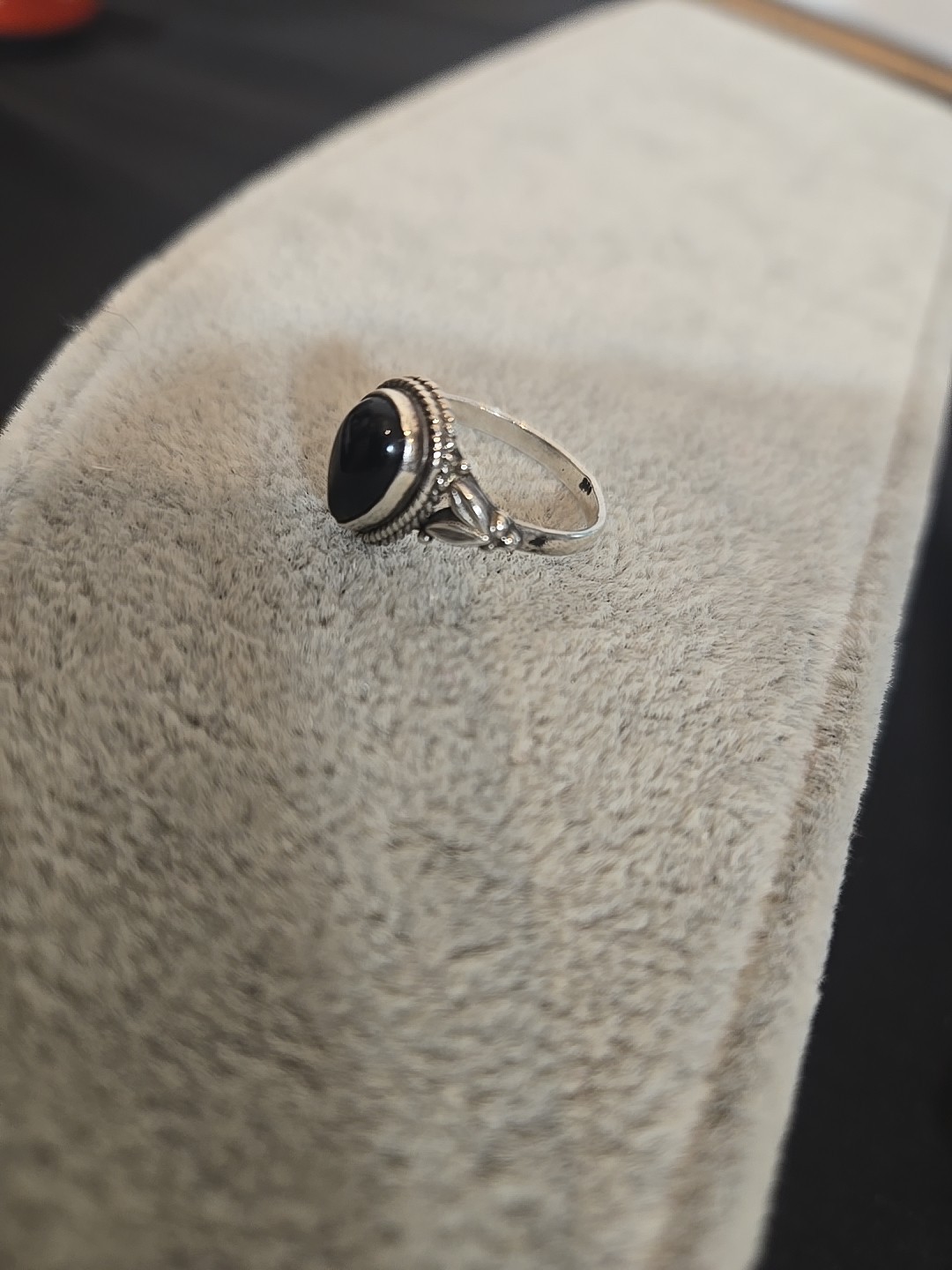 Vintage Silver Ring with Black Onyx – see sizer