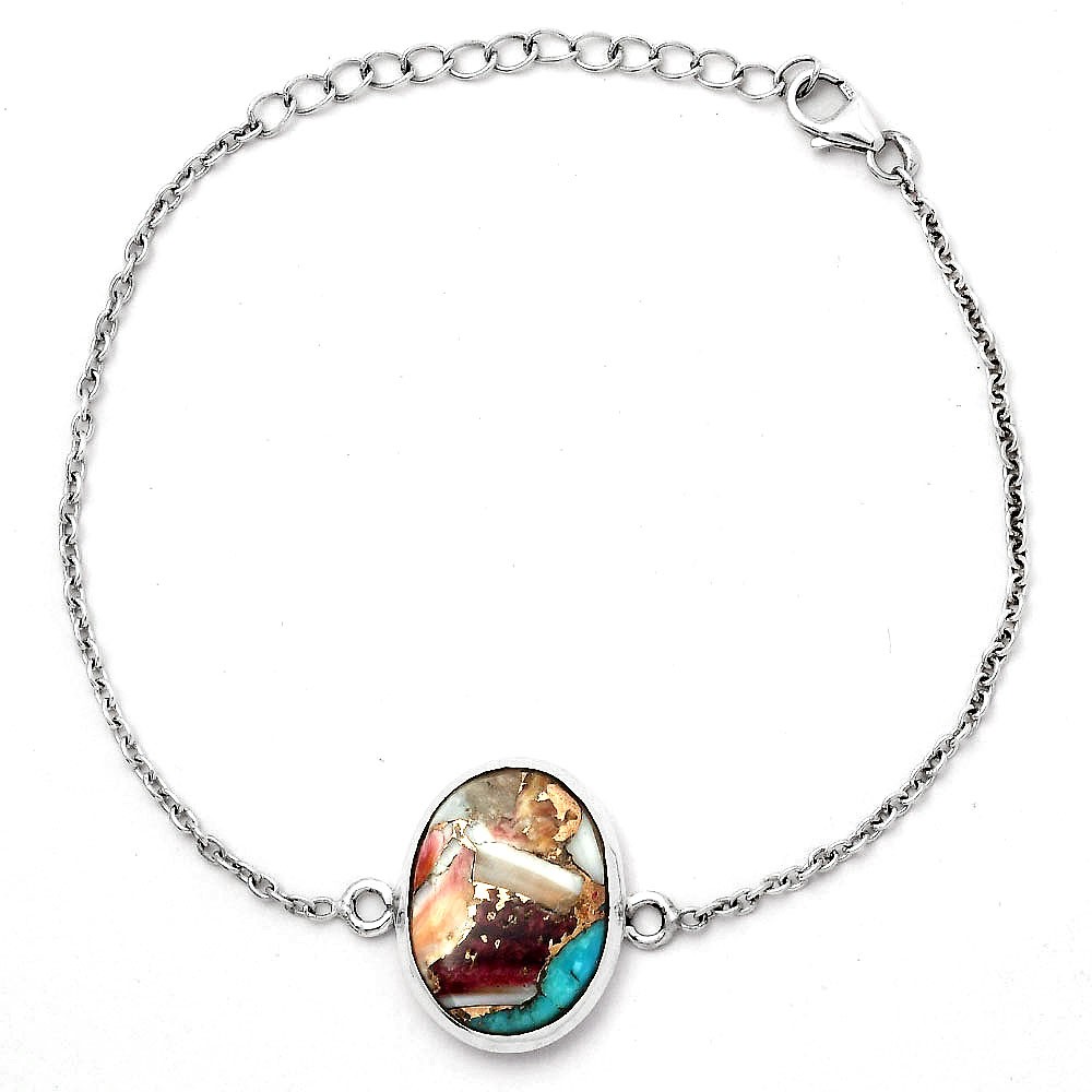 Multi Copper Turquoise – Arizona 925 Sterling Silver Bracelet Jewelry B-1023