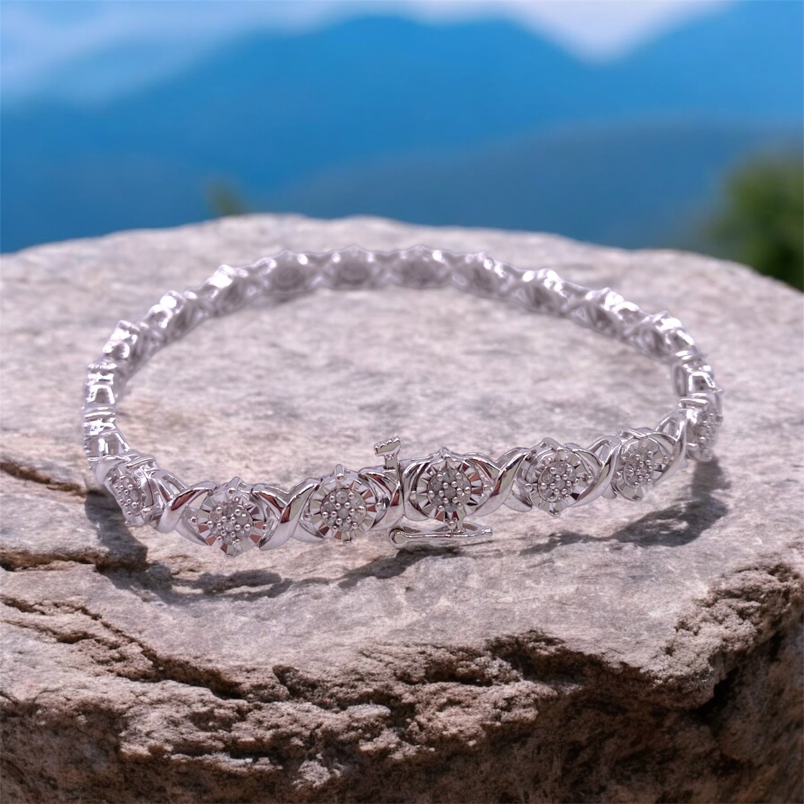 Incredible 1ct Diamond Bracelet In Sterling Silver, 7 Inches