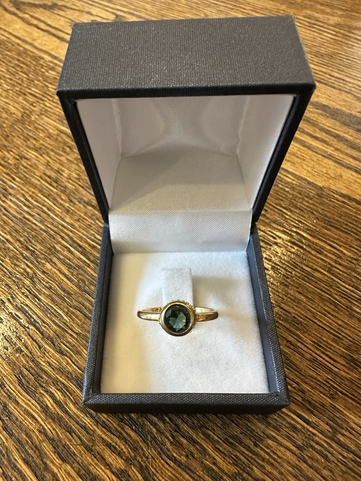 Yellow 14k Gold filled Lab created Emerald Ring from Holy Land Jewelry Size 7