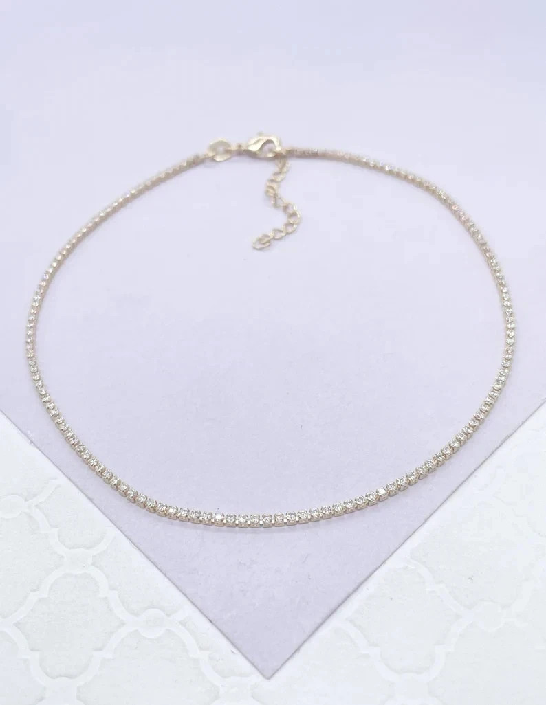 5 TCW Round Cut Lab Created Diamond Women’s Tennis Anklet 14K Yellow Gold Plated