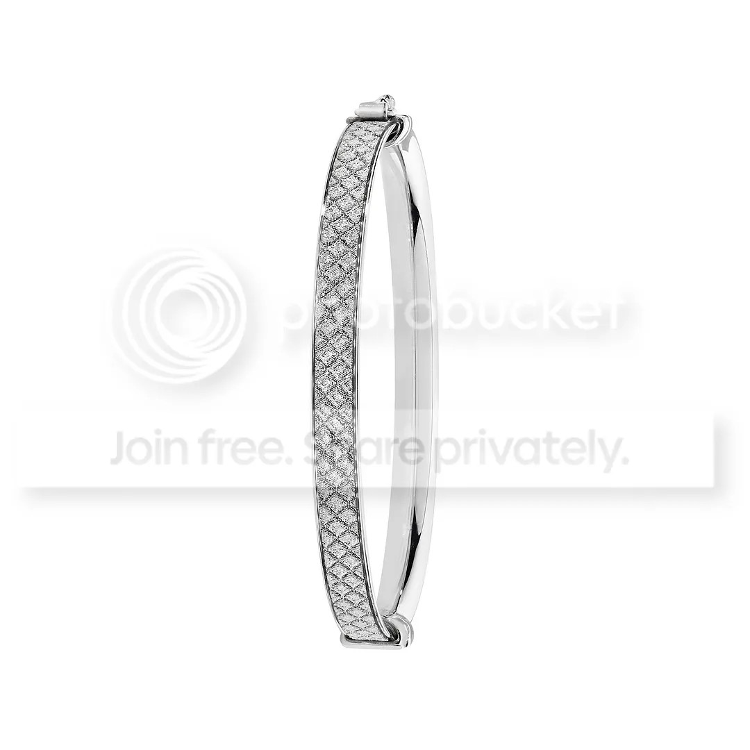 Sterling Silver Babies Round Mill Grain Edges ID Expandable Bangle Hallmarked