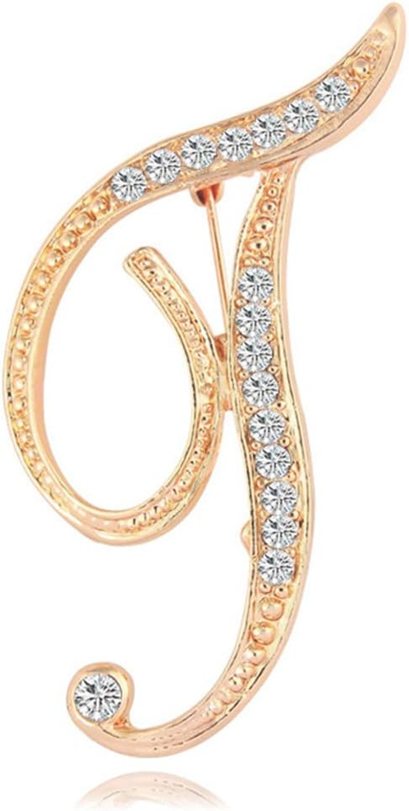 Letter Brooch Pins Initial Rhinestone Brooch for Women Crafts Gold A-Z