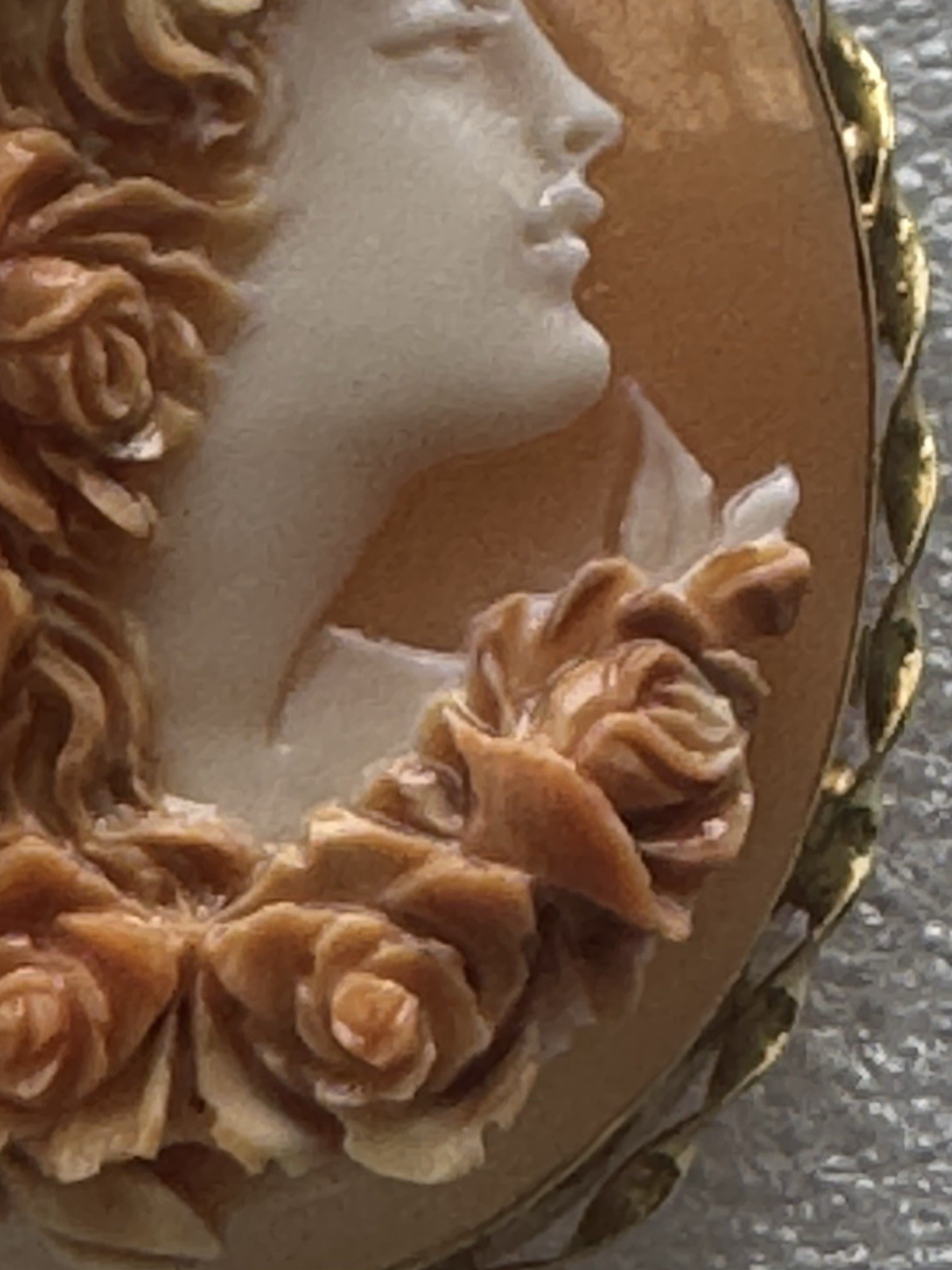 Amazing Shell Cameo “Flora” Silver 925 Mounted Free Shipping