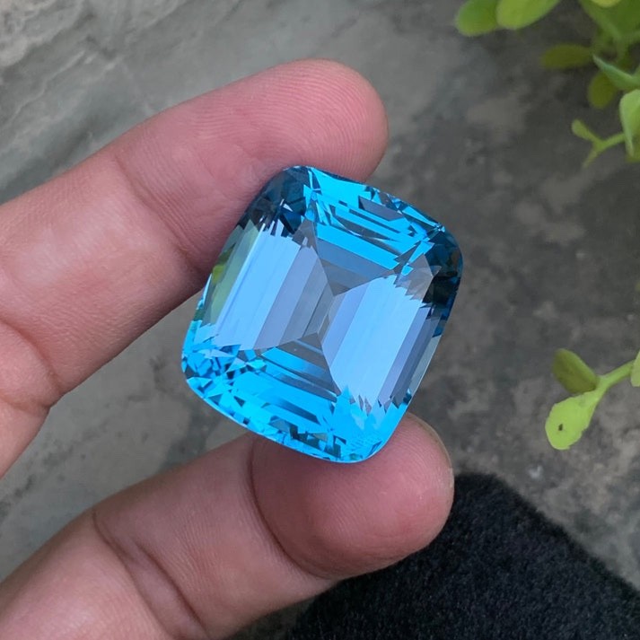 85.05 Carats Natural Swiss Topaz Cushion Cut From Africa