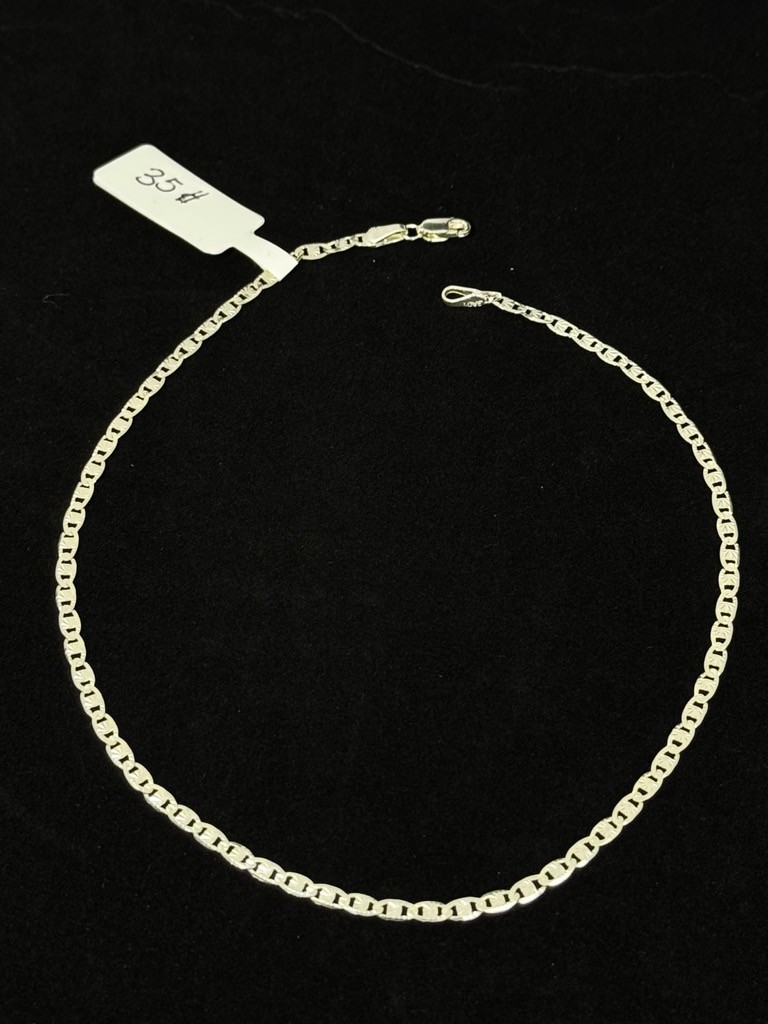 Sterling Silver Mariner Link brazalet 12 Inch 2.6mm Diamond Cut 2.7g