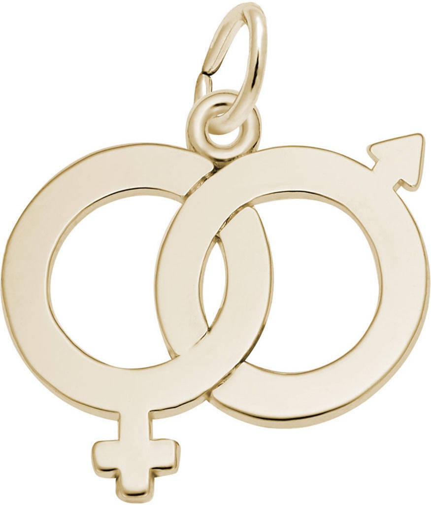 Gold-Plated Sterling Silver Male & Female Symbol Charm by Rembrandt