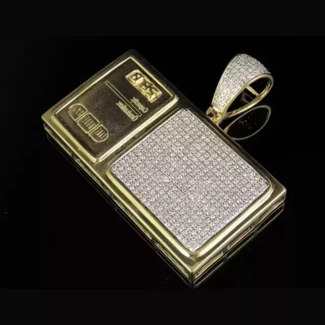 Lab Created Diamond 1.9Ct Round Digital Weighing Pendant 14K Yellow Gold Plated