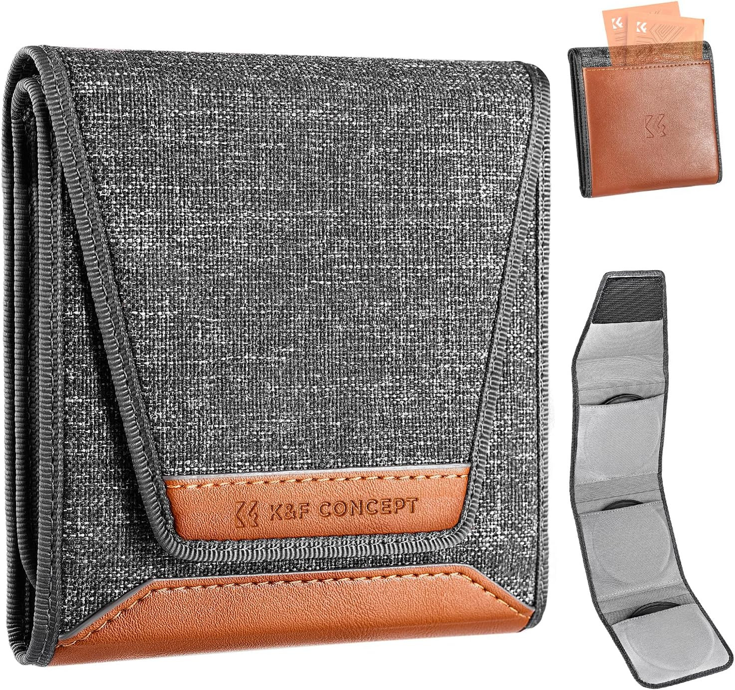 Lens Filter Pouch, Lens Filter Case 3 Pocket Professional Photography Filter Hol