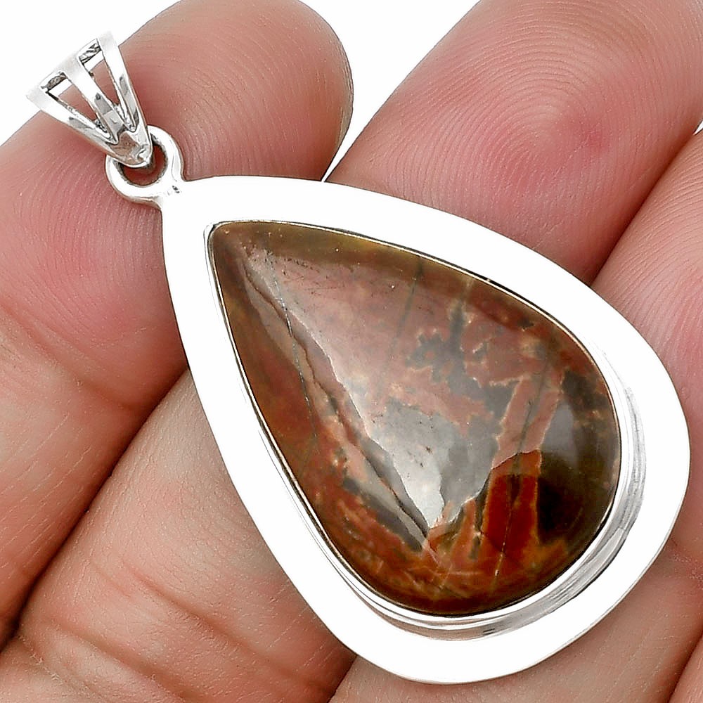 Natural Cherry Creek 925 Sterling Silver Pendant Jewelry P-1076