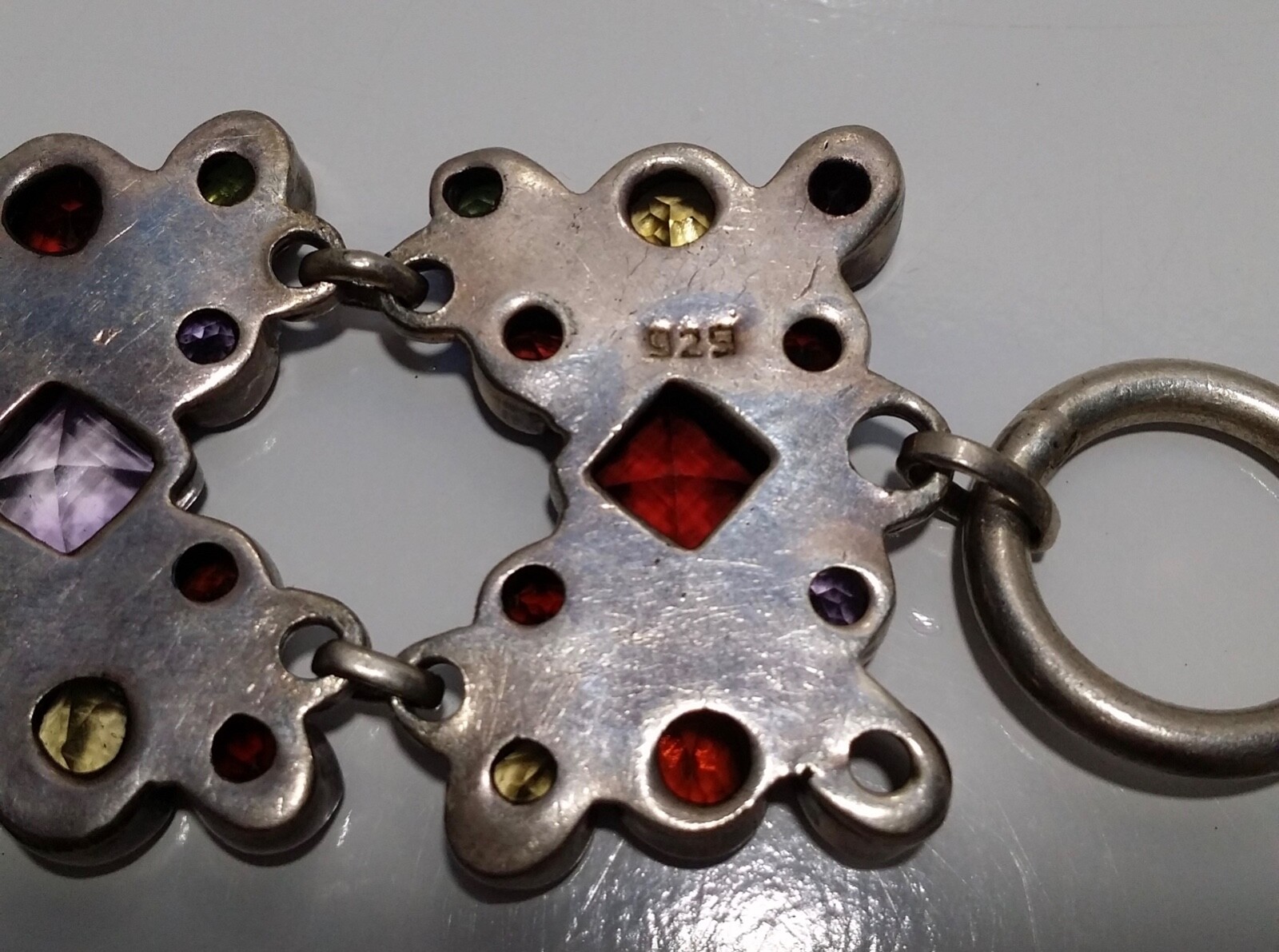 925 STERLING SILVER MULTI-GEM BRACELET