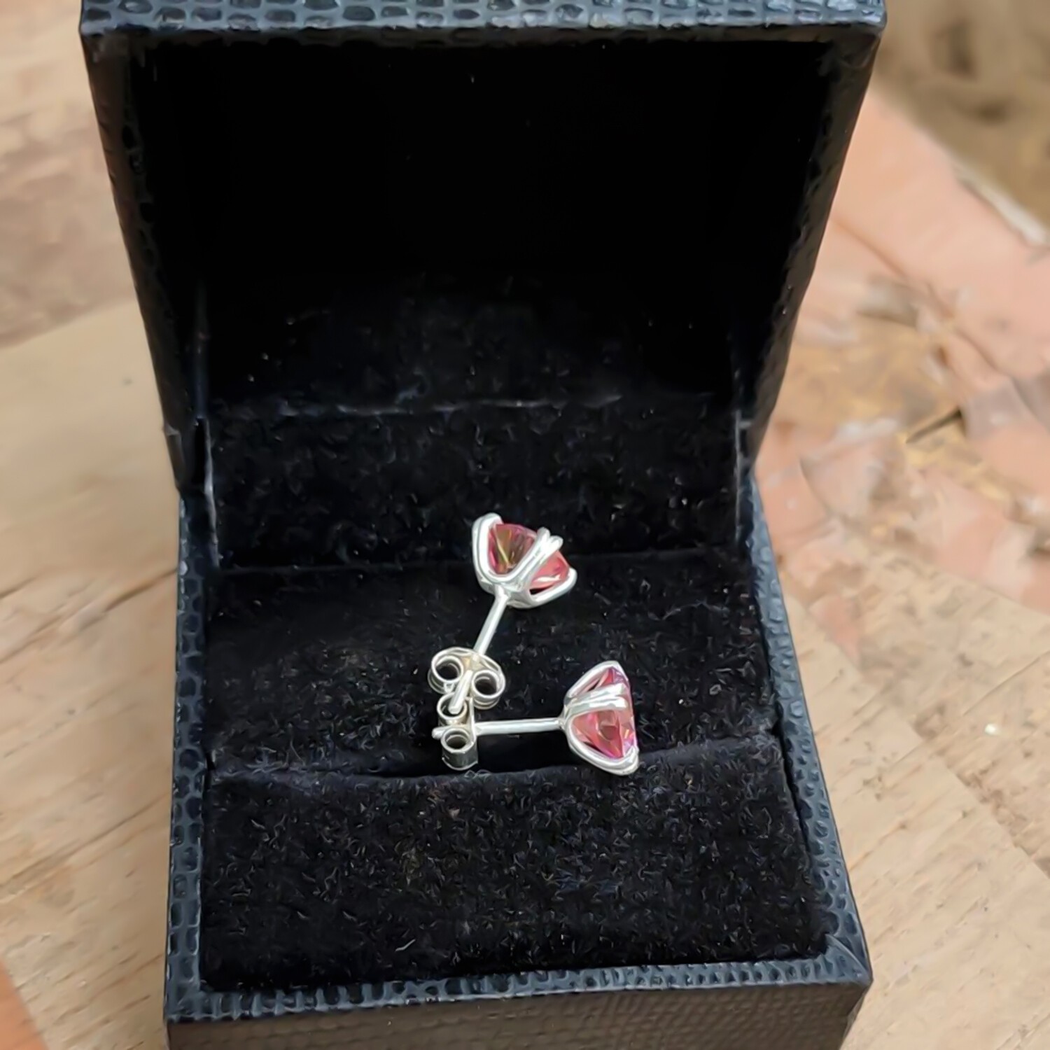 3.00 Ct Certified Pink Diamond Solitaire Stud Earrings with Great Sparkle