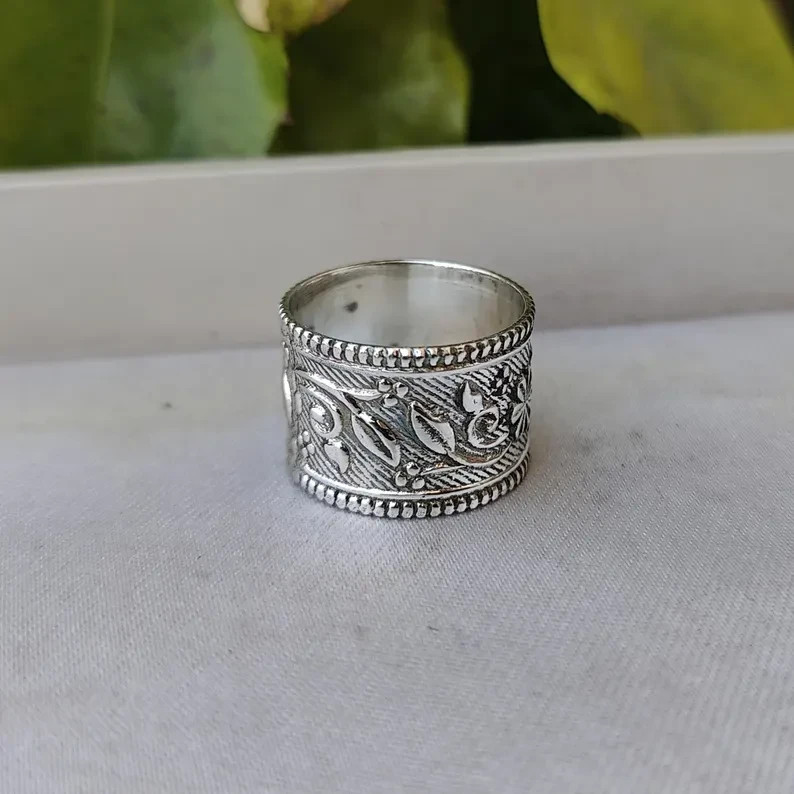 Silver Designer Band Ring, 925 Sterling Silver Band Ring, Boho Jewelry All size