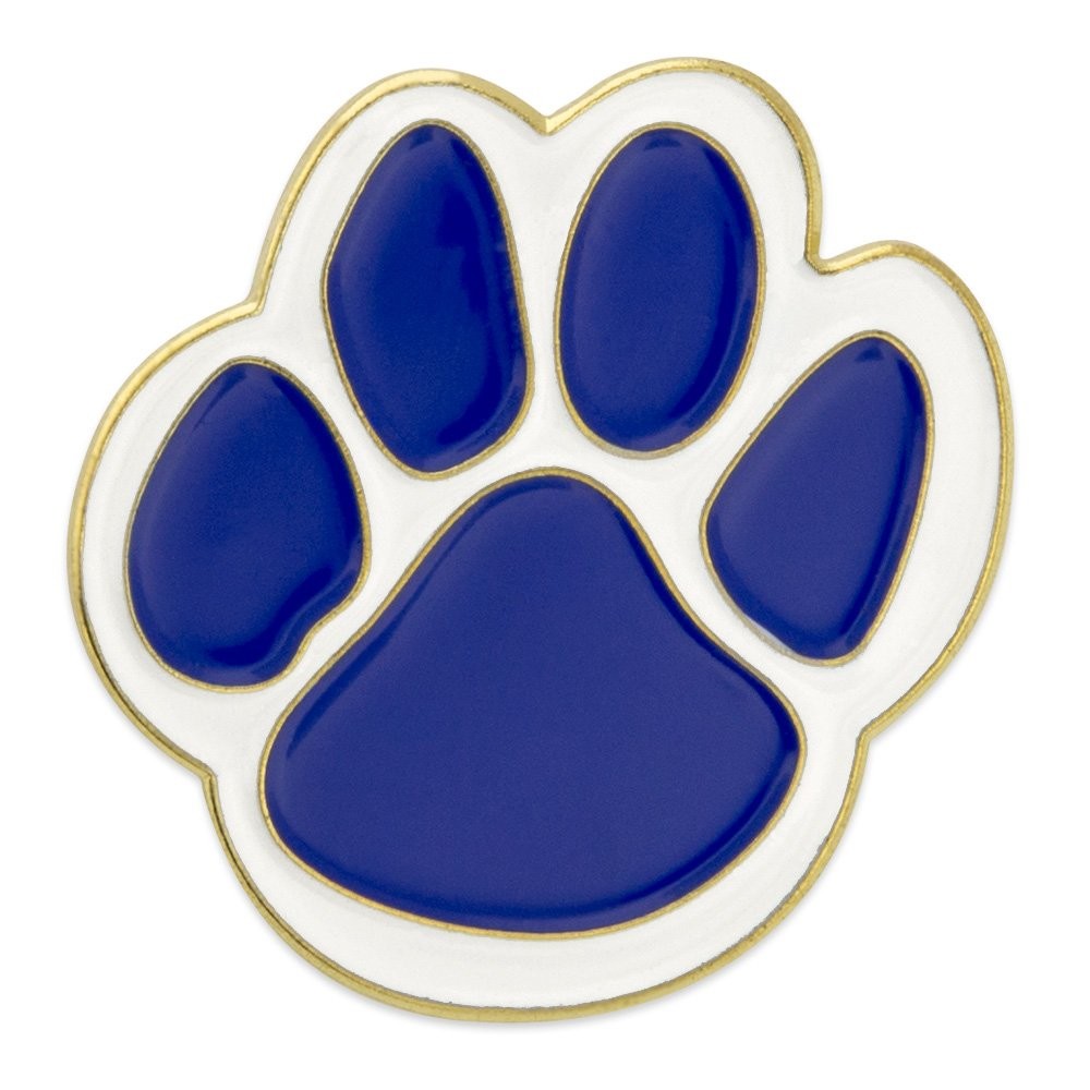 ‘s Blue and White Animal Paw Print Enamel Pin – Perfect Paw Print Apparel for Sc