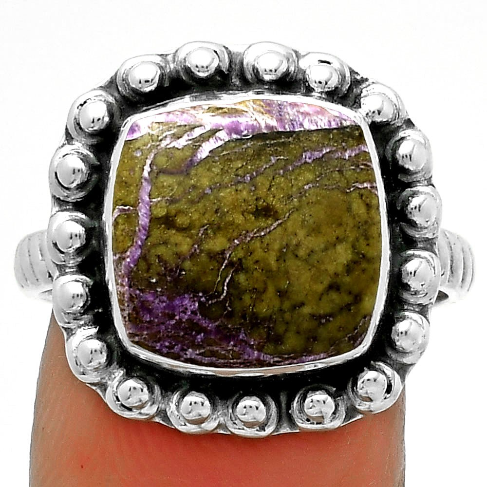 Natural Purpurite – South Africa 925 Sterling Silver Ring s.8.5 Jewelry R-1124