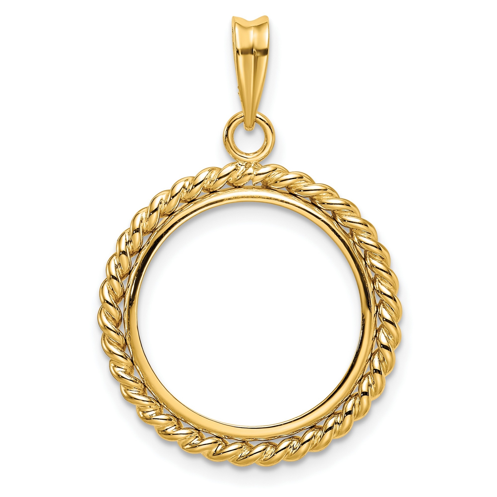 1908-1929 US $2.50 Indian Quarter Eagle Prong Set Twisted Coin Bezel 14k Gold