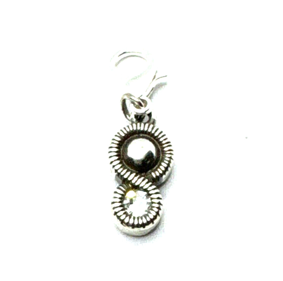 Brighton Infinity Figure Eight White Colorless Crystal Silver Custom Clip Charm