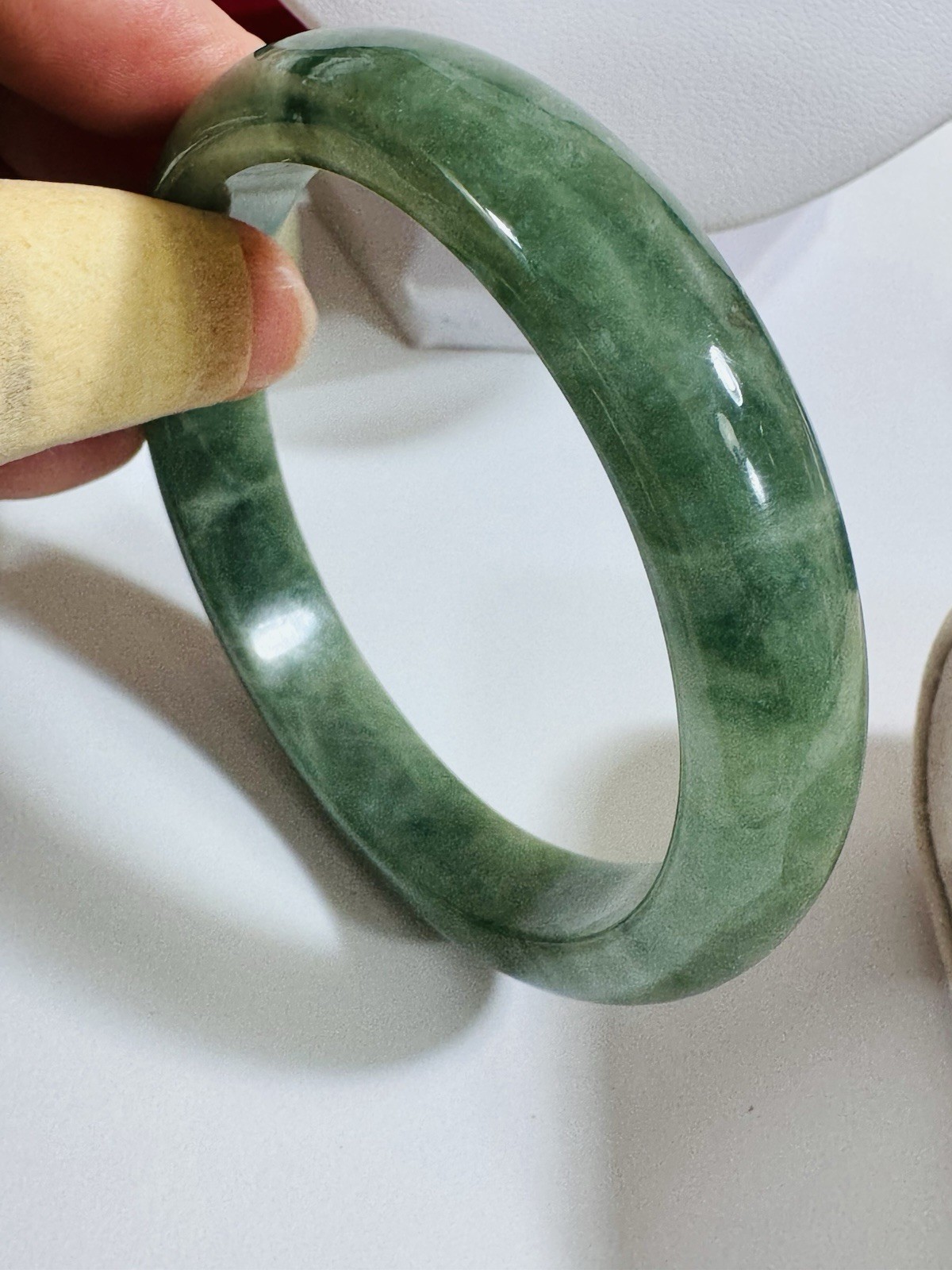 Real Burmese Jade Mint Green Bangle 5”-7” inch 15-18cm 54.9g 13mm S/M Burmese