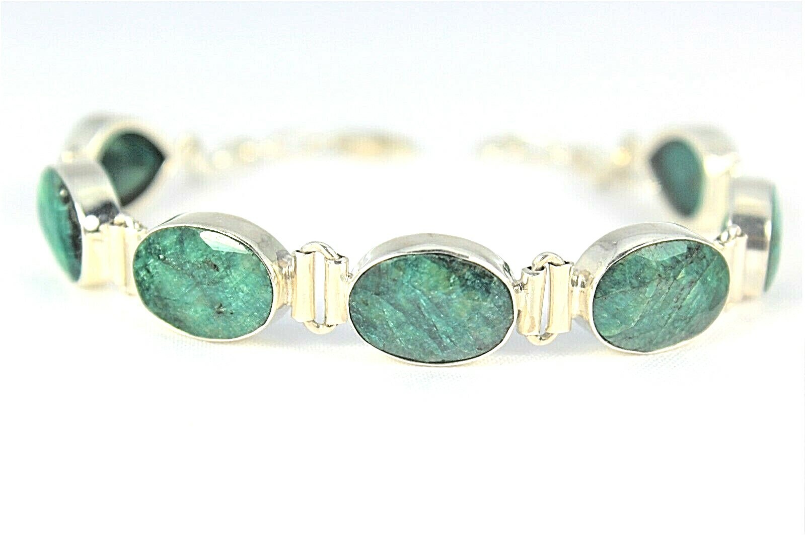 Chrome Diopside 8in Bracelet REAL Solid .925 Sterling Silver 20.0 g