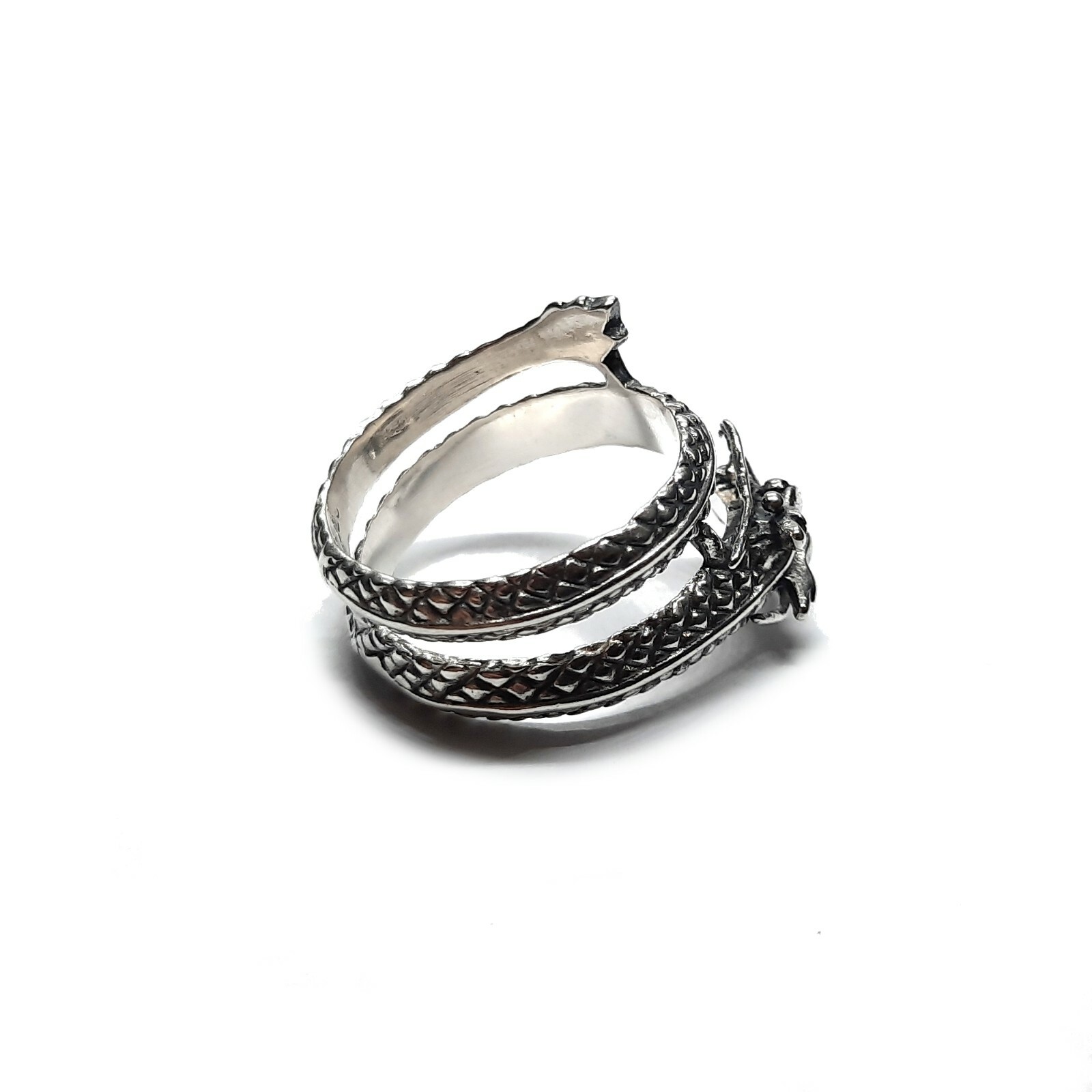 925 Silver Dragon Wrap Design Ring – Handmade Solid Mens Ring Nickel Free