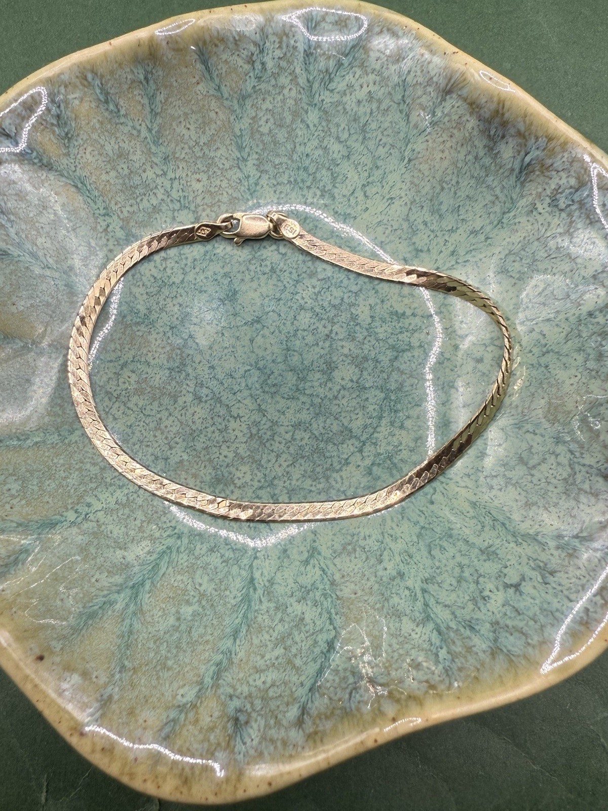 ESI Marked 14K Gold Vintage 7″ Long Bracelet-3.70 Grams