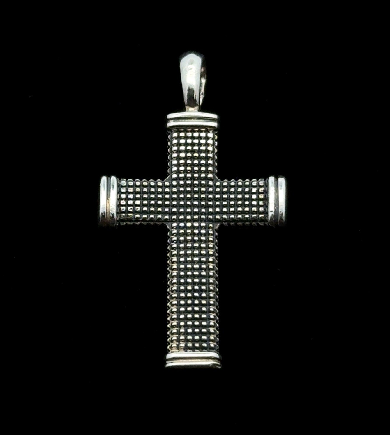 David Yurman 925 Sterling Silver Textured Cross Pendant, 5.2g