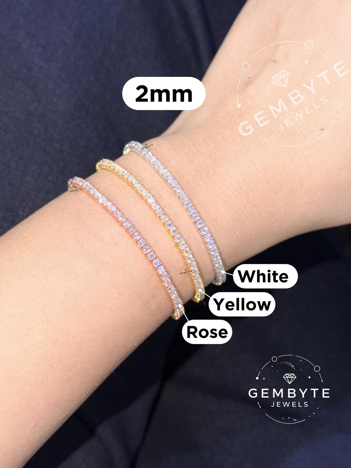 D Color Moissanite Tennis Bracelet 925 Sterling Silver VVS Lab Created Stones