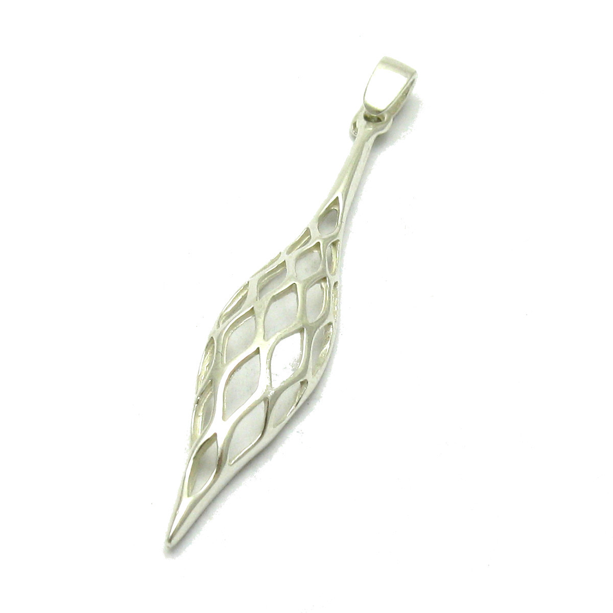 Long Extravagant Genuine Sterling Silver Pendant Hallmarked Solid 925 Handmade