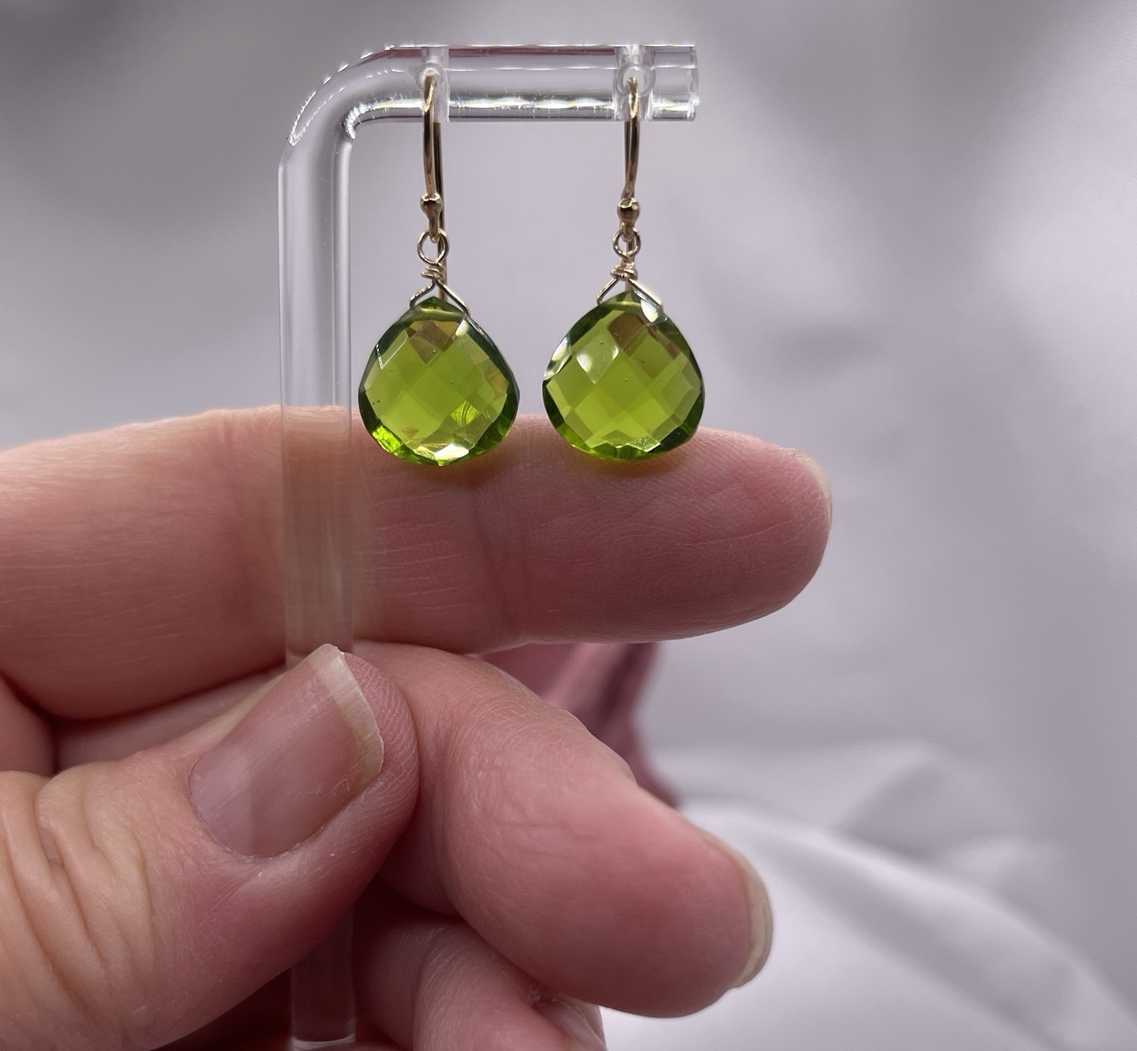 Peridot Amethyst Quartz Interchangable Earrings – 14k GF- 3 PAIR 12mm