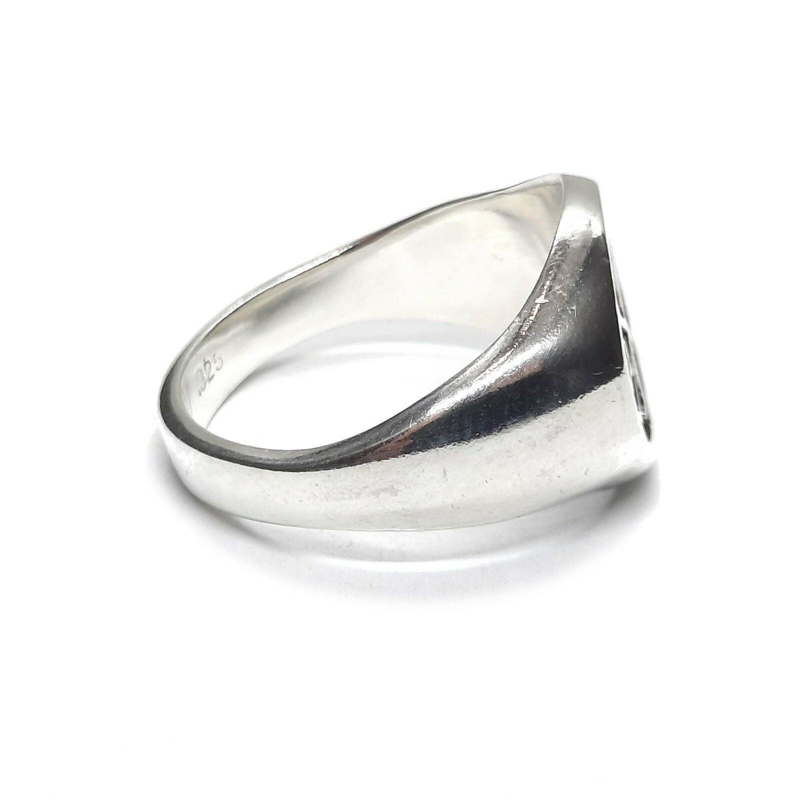 Sterling Silber Herren Ring Chi Rho Alpha Omega Massiv Punziert 925
