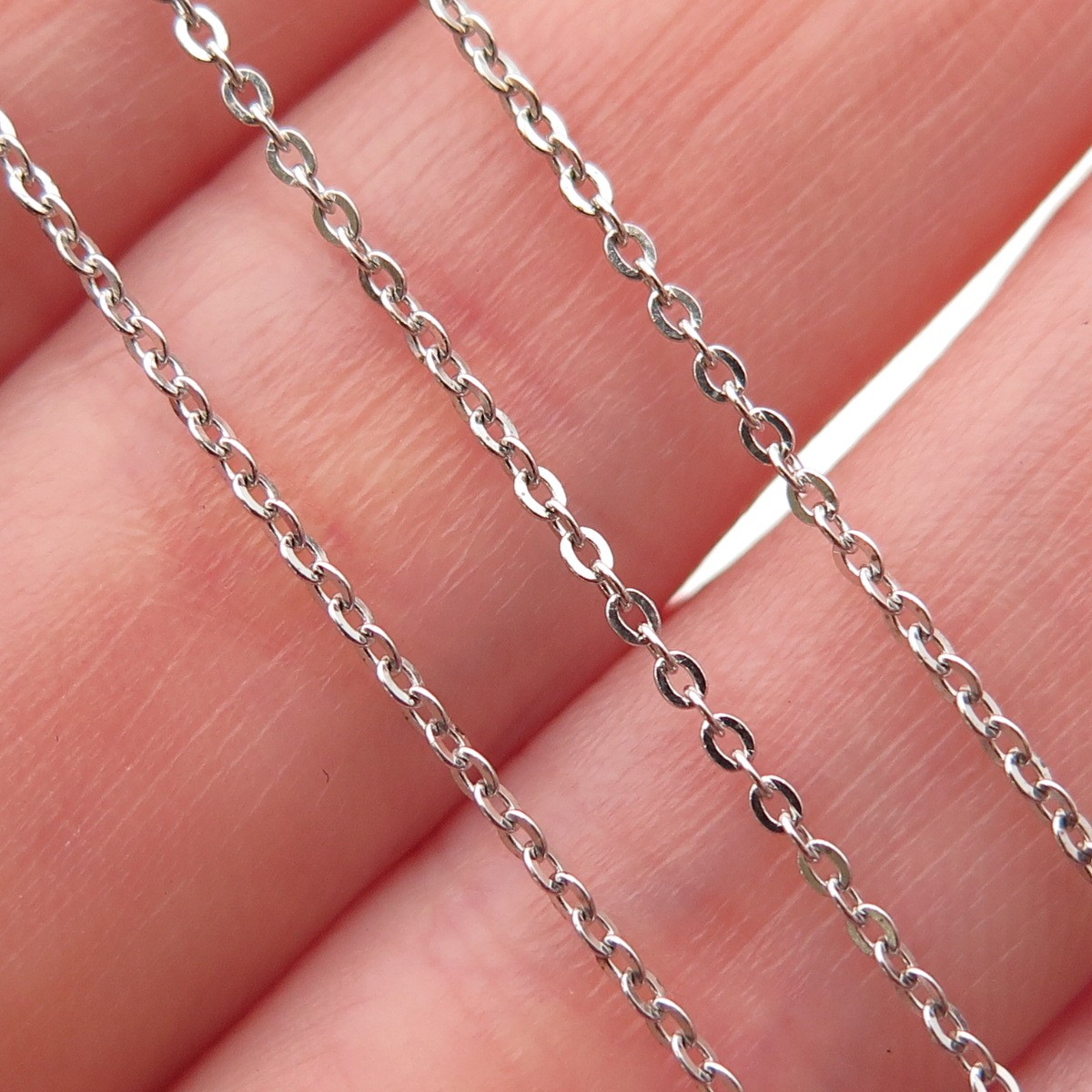 925 Sterling Silver Cable Chain Necklace 18″