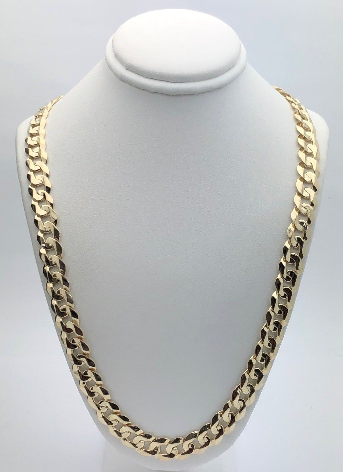 10k Yellow Gold Solid Cuban Curb Link Chain Necklace 30″ 9mm 56.7 grams