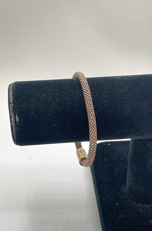 925 Sterling Silver Woven Popcorn Mesh Tubular Bracelet 7″ 4.4mm 12.6g