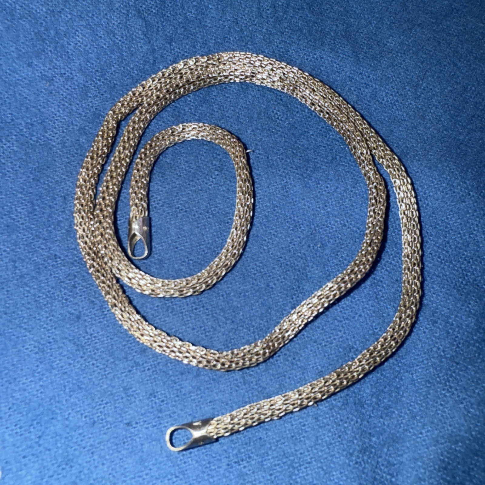 Sterling silver necklace mesh 17 Inch Viking Damaged *read* No Clasp