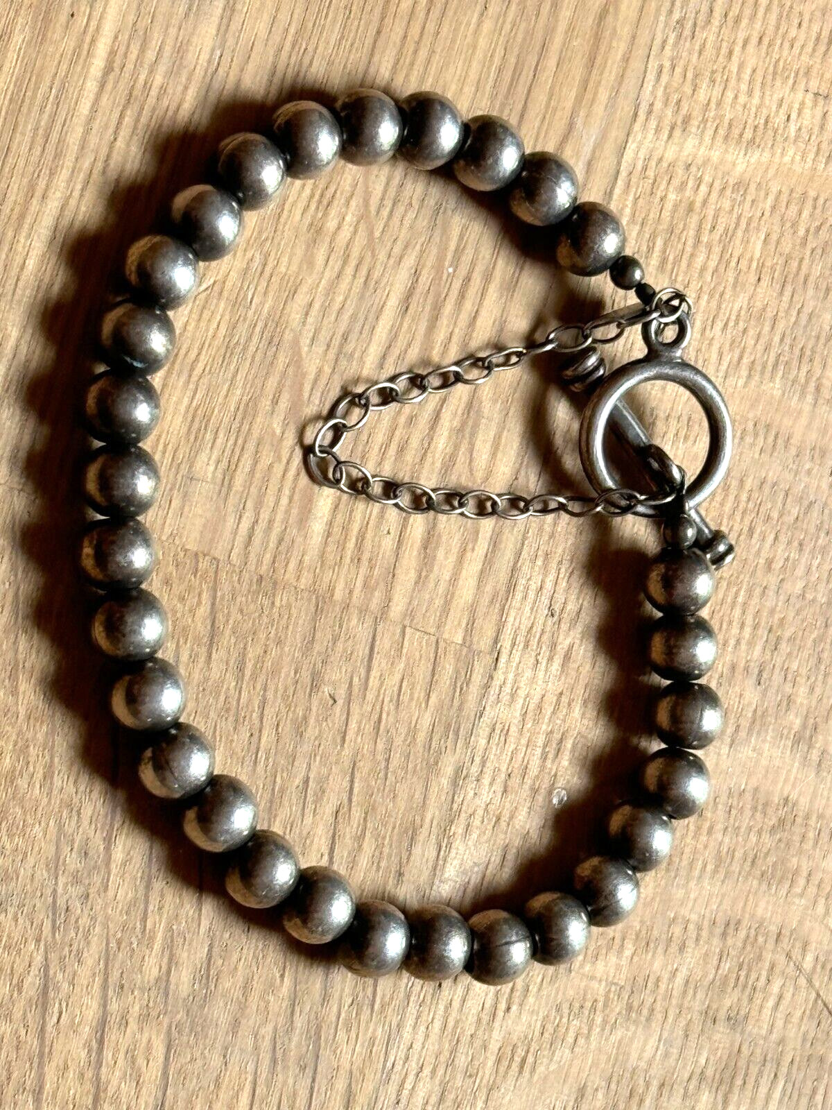 SILPADA STERLING SILVER 8.25 IN BEAD BALL BRACELET TOGGLE CLASP B0059 -FREE SHIP