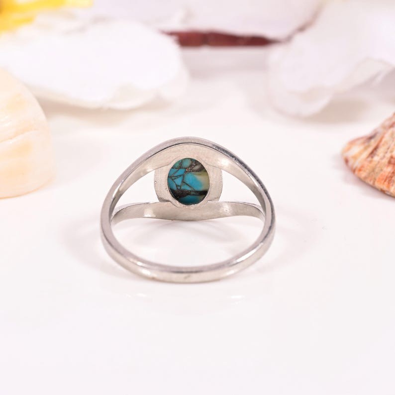 Natural Turquoise Ring, 925 Silver Statement Ring, Handmade Blue Stone Jewelry