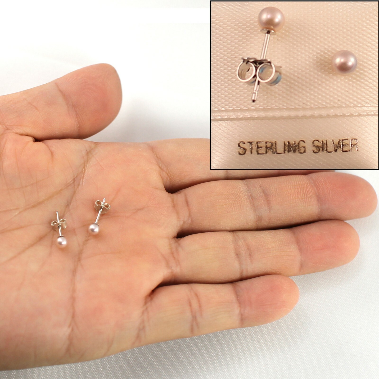 Round Cultured Pearl Stud Earrings, Sterling Silver TPJ