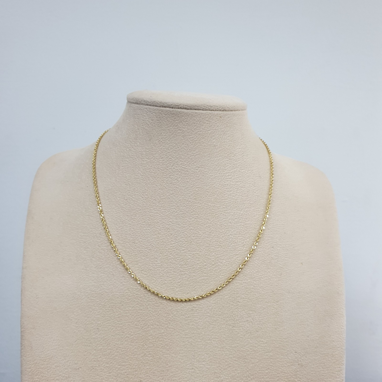 18″,14k gold Rope chain Necklace 2.9g 1.4mm width Daily Jewelry