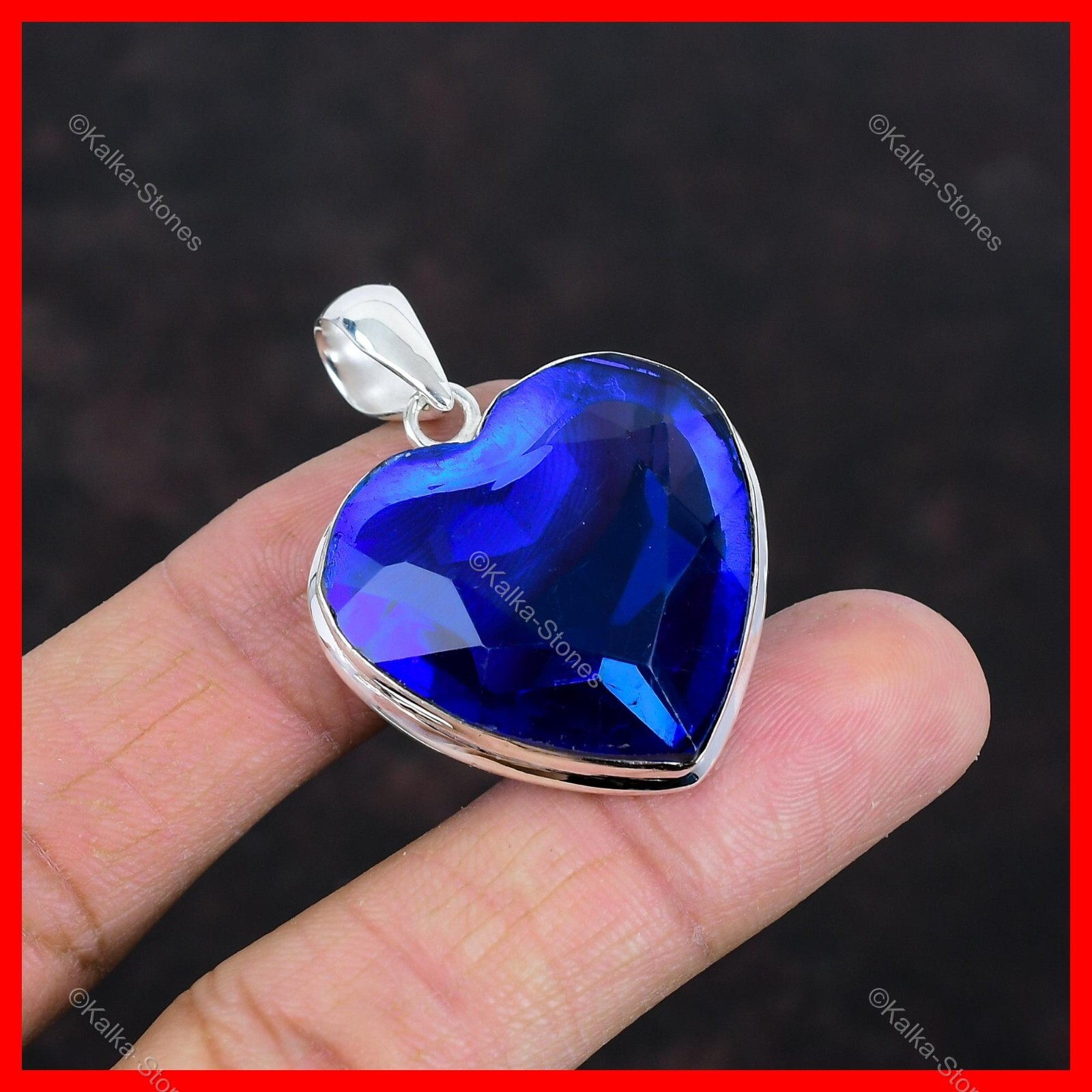 Christmas Deal Tanzanite Quartz Stone 925 Sterling Silver Heart Pendant Jewelry