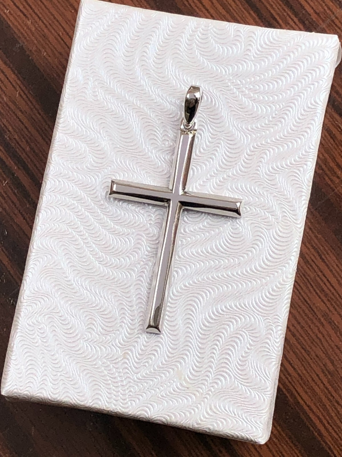 Men 925 Sterling Silver Plain Silver Cross Pendant 33mm(1.30″)/40mm(1.57″)